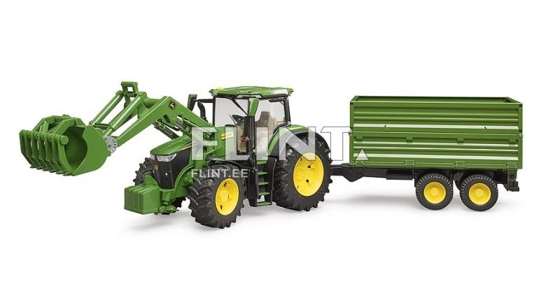 Tractor John Deere 7R 350 (80,5x17,5x20cm) + loader + trailer Bruder
