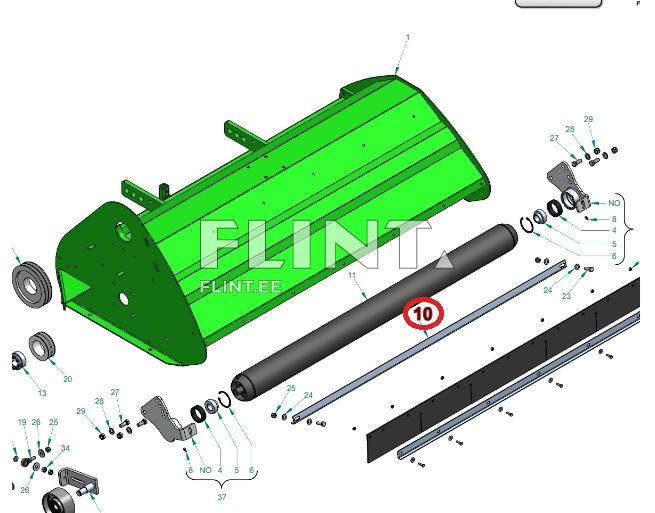 Rear roller mulching bar Fox 1400 / FOX S 1400 (05045035)