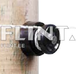 Mustast plastmassist valmistatud pulgakeeraja, mis on kinnitatud puutüvele. Keeraja sees on valge nöör.