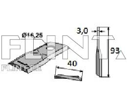 Blade KUHN 56151210 L (93x40x3,0; hole 16,25mm) PBL