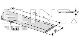 Straw chopper blade CLAAS/JD 60030 (195x50x3; hole 12mm)
