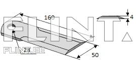 Straw chopper blade CSR5 (Fortschritt) (160x50x4; hole 28mm) serrated