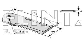 Straw chopper blade BISO/NEW HOLLAND 89815911 (173x50x4; hole 18mm)