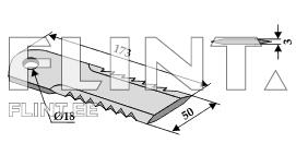 Straw chopper blade CLAAS/BISO 0652940 (173x50x3; hole 18mm, serrated)