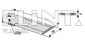 Straw chopper blade CLAAS 7368720 (173x50x4; hole 20mm)