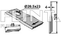 Blade Taarup,Kver, Kuhn 56110400 R (126x48x4; hole 20,5x23mm)