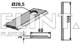 Blade ESTRE, Kver,Kuhn 58372000 (109x40x3; hole 20,5mm) PBL
