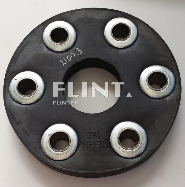 Mustarõngas, mille keskel on augud, milles on metallist rõngad. Rõngaste ümber on pehme materjal.