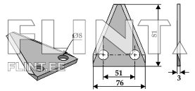 Tere, see toode on terasest nurkne tükk, millel on kaks avatud auguga mänguosa ja erinevad mõõdud. Nurga kõrgus on 81 mm, laius 76 mm ja alus 51 mm.
