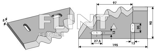 Feed mixer knife (Himel 3000461, Peecon)