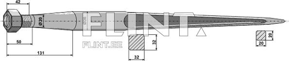 The product is an industrial-type steel item with a tapered shape. It features a threaded section, and its dimensions are characteristic.