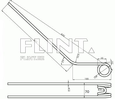 Hay tine KRONE 2684050 (640x70x9,5; hole 50mm)
