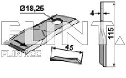 Blade KUHN 55906000 L (115x45x4; hole 18,25mm) PBL