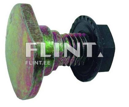 The product features a metallic bolt with a large round head and a threaded shaft. The surface is multi-colored, adding a sheen to it. The threading is visible, extending from the bottom of the bolt upwards.
