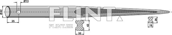 Pointed tine 1000mm (diameter 42mm, hole 13mm) SHW