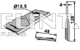Blade SAMI/LELY/FELLA L 478640 (120x48x4; hole 18,5mm)