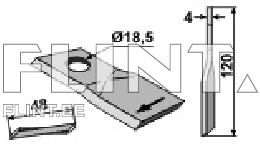 Blade SAMI/LELY/FELLA R 478641 (120x48x4; hole 18,5mm)