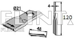 Blade PÖTTINGER 434975 L (120x48x4; hole 21mm) RASSPE