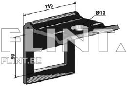 Clamp for tine 80x10mm (frame 70x70mm)