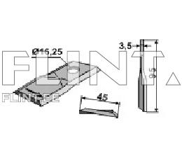 Blade KUHN 56151210 L (95x45x3,5; hole 16,25mm) MWS Germany
