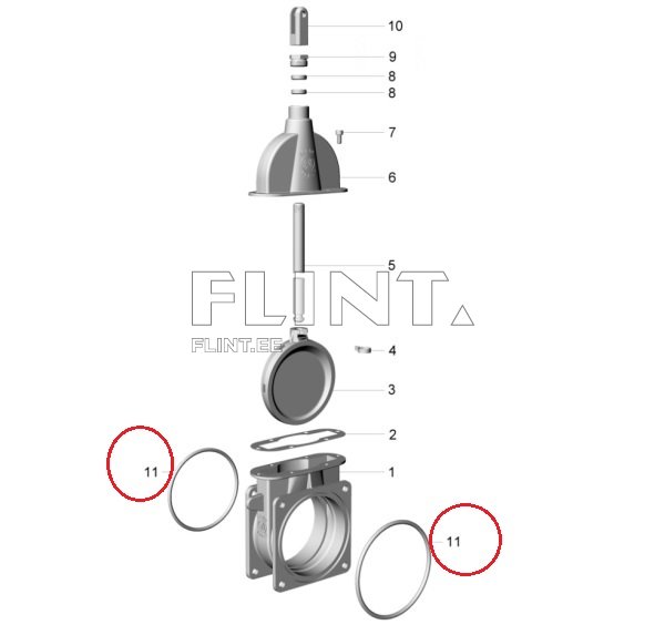 Kummitihend siibrile 4", 5", 6" (Ø I 159,5 x 6,99 mm)