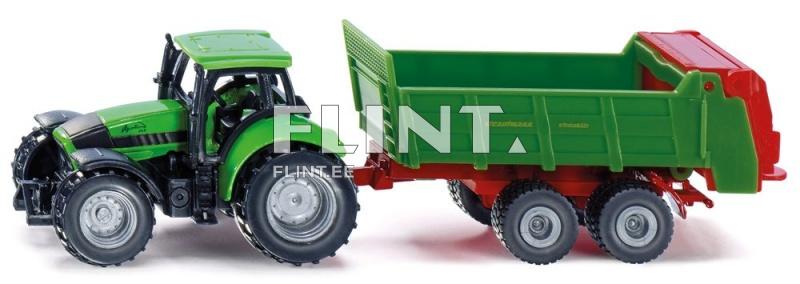 Traktor Deutz-Fahr sõnnikulaotajaga SIKU 1:87 (184x54x34mm)