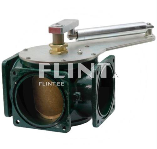 The product image shows a green-bodied valve with a metal lever. At the top of the valve, there is a silver nut, and inside the valve, a yellow pipe is visible.