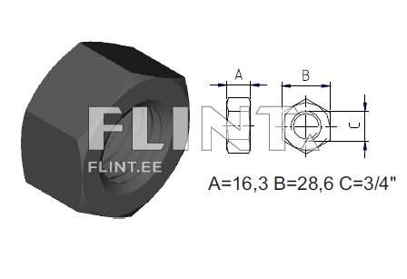Mutter 3/4 UNC 18,2-8,8