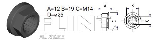 Mutter kraega M14 10.9 (pea 19mm) KVERNELAND KK016015