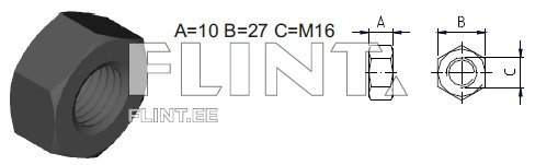 Mutter M16 DIN6915 10.9