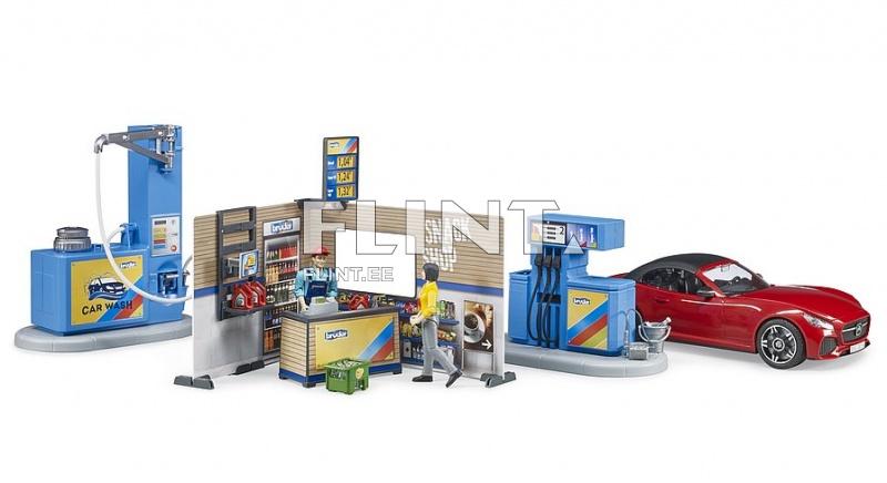 Gas station set with Roadster Bruder