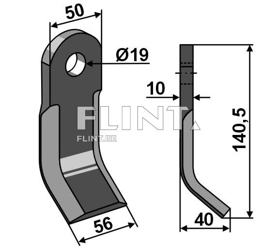 Y-blade (140,5x50x10mm; hole 19mm)