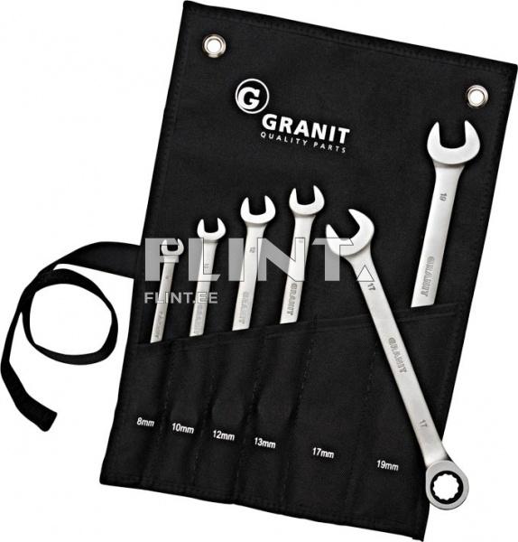 Combination ratchet spanner set (6pcs set) GRANIT BLACK