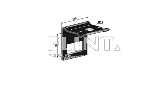 Clamp for tine 80x10mm (frame 80x80mm)