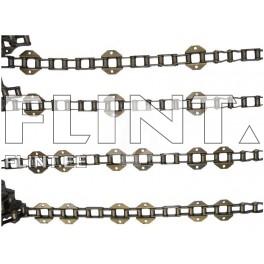 The product consists of four metal chains, featuring square and octagonal links. The links are arranged horizontally and spaced evenly apart.