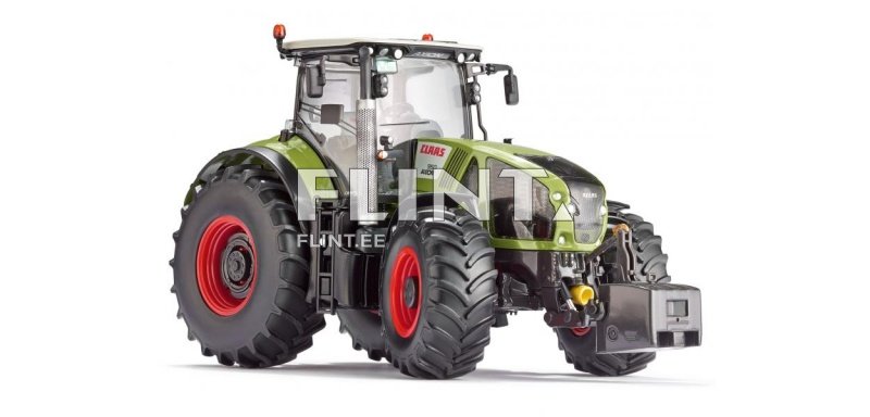 Tõukeratas on roheline, mustade rehvide ja punaste velgede ning selge kabiiniga, millel on valge katuseplaat.