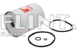 A cylindrical white filter canister with red labeling beside two black rubber O-rings.
