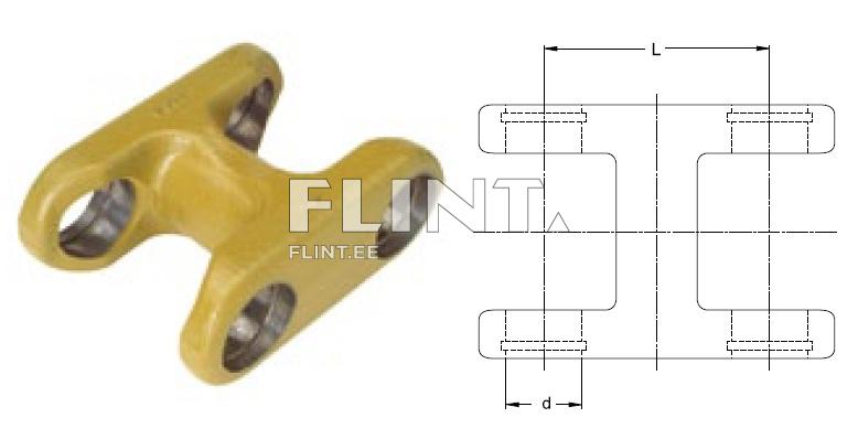 Double joint for cross 27x74,5mm