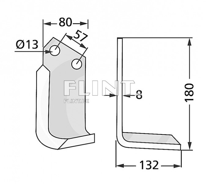 Toode on metallist tükk, mille mõõdud on 180 mm kõrgus, 132 mm laius ja 80 mm sügavus. Ümber ringi on kaks 13 mm läbimõõduga auku, mis asuvad 57 mm kaugusel üksteisest. Tootel on ümar kuju ja alumine serv on lame.
