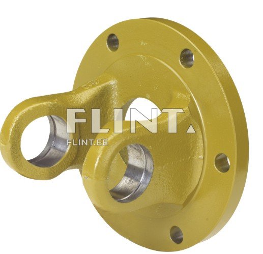 Kollane fläänsi, millel on kaks avatud silmust ja viies augud paigaldamiseks. Fläänsi pind on sile ja ühtlane.