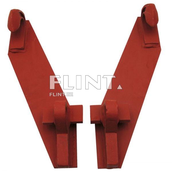 Conversion kit for pick-up hooks EURO-NORM, with forged hooks (2pcs) straigt plate