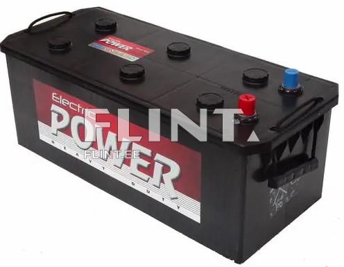 A black plastic battery with red and blue terminals. It features the large word 'POWER' and a smaller 'Electric' label on the top.