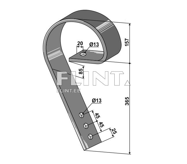 Crossboard tine 80x10mm He-Va / Dal-Bo 91707