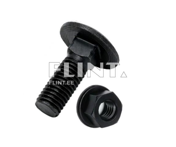 Bolt+nut M12x30 10,9 w/square neck DIN603
