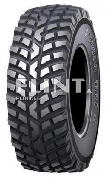 A black tire featuring deep, angled tread patterns designed for enhanced grip in various conditions. It is intended for heavy vehicles and SUVs.