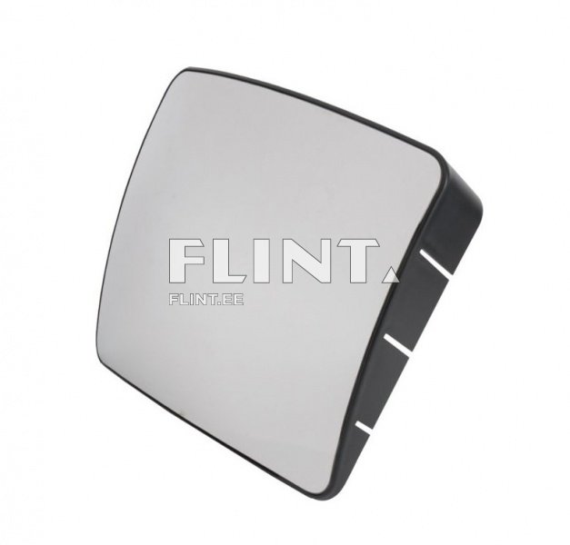 Ümar peegel musta raami ja tasase pealispinnaga. Peegel on kergelt kalle, et jõuda paremini peegeldavale pinnale.