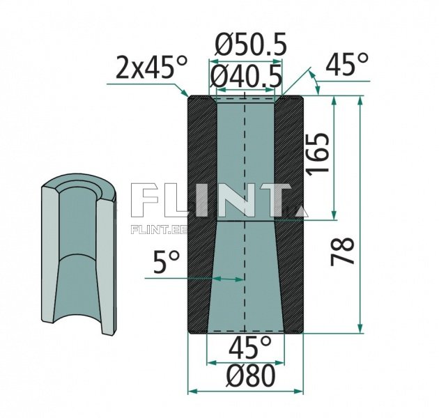 Piigi hülss M30 45x80x165mm (K018)