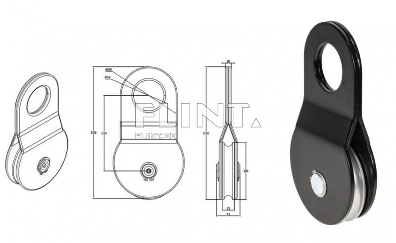 Snatch block winch for wire 8-10 mm