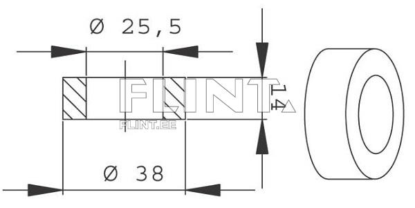 Bushing 14x38, hole 25,5mm (7770707)