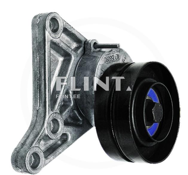 The product image displays a metal pulley featuring a black and blue element. The side of the pulley has an angular supporting structure.